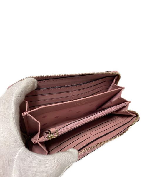 Kate Spade（ケイトスペード）Kate Spade (ケイトスペード) フローラルラウンドファスナーウォレット ピンクの古着・服飾アイテム