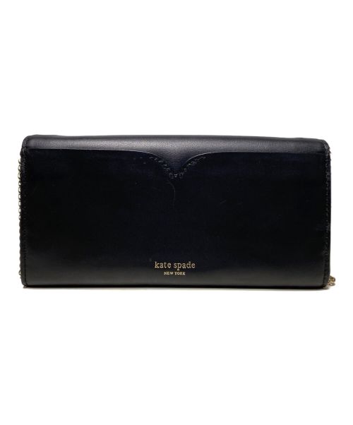 Kate Spade（ケイトスペード）Kate Spade (ケイトスペード) チェーンレザーウォレット ブラックの古着・服飾アイテム