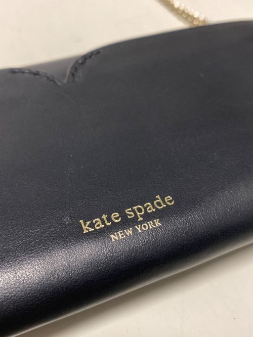 Kate Spade（ケイトスペード）Kate Spade (ケイトスペード) チェーンレザーウォレット ブラックの古着・服飾アイテム