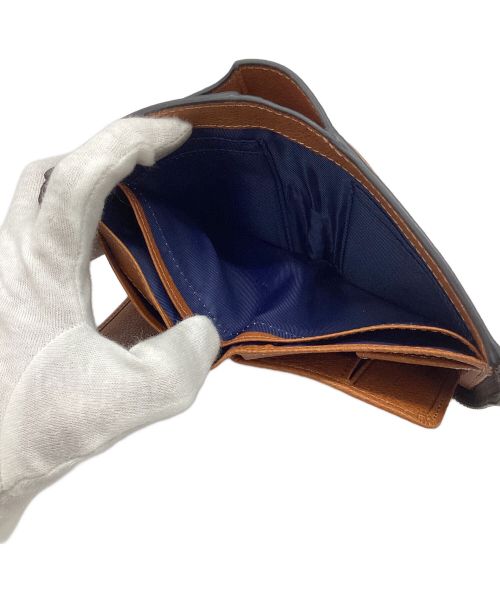 ZONALe（ゾナール）ZONALe (ゾナール) 2つ折りレザー財布 ブラウン×ブラックの古着・服飾アイテム