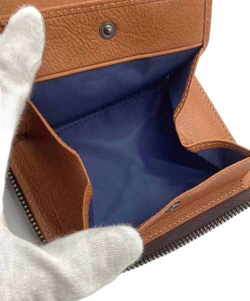 ZONALe（ゾナール）ZONALe (ゾナール) 2つ折りレザー財布 ブラウン×ブラックの古着・服飾アイテム