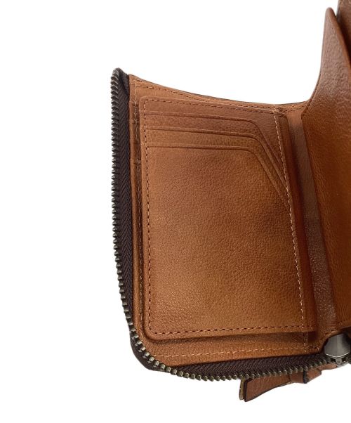 ZONALe（ゾナール）ZONALe (ゾナール) 2つ折りレザー財布 ブラウン×ブラックの古着・服飾アイテム
