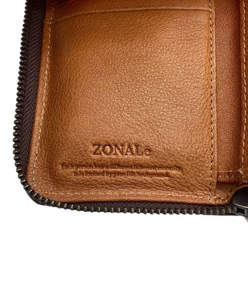 ZONALe（ゾナール）ZONALe (ゾナール) 2つ折りレザー財布 ブラウン×ブラックの古着・服飾アイテム