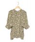 DRESSTERIOR（ドレステリア）の古着「フラワープリントスタンドカラーボリュームスリーブブラウス」｜ライトベージュ