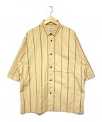 JIL SANDERジルサンダー）の古着「オーバーサイズストライプシャツ」｜ベージュ