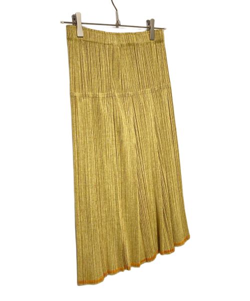 PLEATS PLEASE（プリーツプリーズ）PLEATS PLEASE (プリーツプリーズ) プリーツスカート イエロー サイズ:4の古着・服飾アイテム