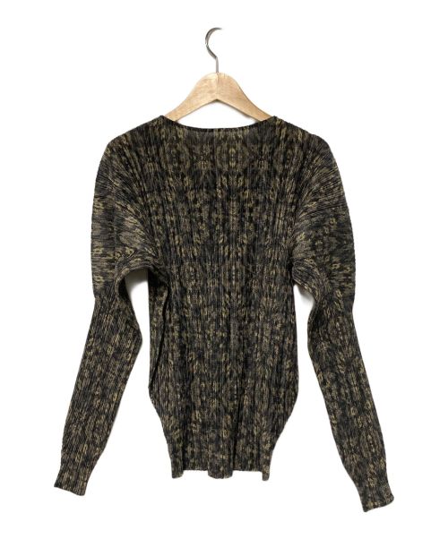 PLEATS PLEASE（プリーツプリーズ）PLEATS PLEASE (プリーツプリーズ) プリーツカットソー カーキ×ベージュ サイズ:3の古着・服飾アイテム