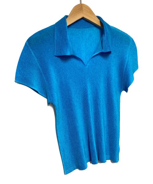 PLEATS PLEASE（プリーツプリーズ）PLEATS PLEASE (プリーツプリーズ) プリーツスキッパーブラウス スカイブルー サイズ:34の古着・服飾アイテム