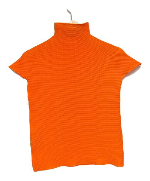 ISSEY MIYAKE（イッセイミヤケ）ISSEY MIYAKE (イッセイミヤケ) ボトルネック半袖カットソー オレンジ サイズ:3の古着・服飾アイテム