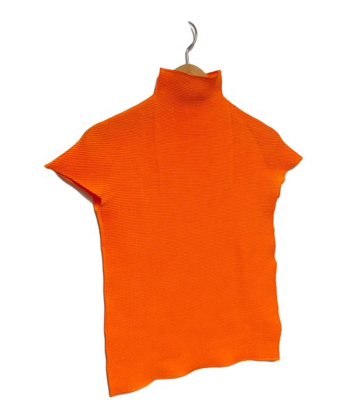 ISSEY MIYAKE（イッセイミヤケ）ISSEY MIYAKE (イッセイミヤケ) ボトルネック半袖カットソー オレンジ サイズ:3の古着・服飾アイテム