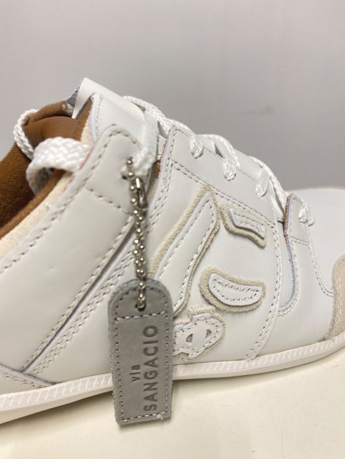 Sangacio（サンガッチョ）Sangacio (サンガッチョ) にゅ ローカットスニーカー ホワイト サイズ:US9.5の古着・服飾アイテム