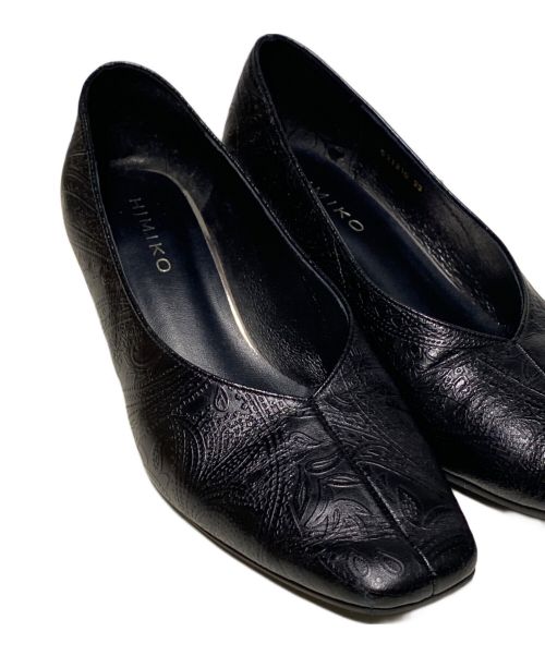 卑弥呼（ヒミコ）卑弥呼 (ヒミコ) スクエアトゥVカットパンプス ブラック サイズ:23の古着・服飾アイテム