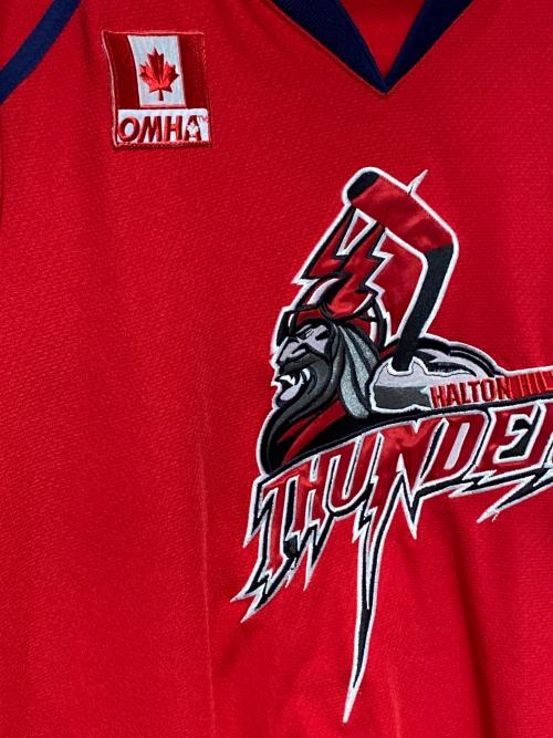 古着（フルギ）古着 (フルギ) ホッケーシャツ / Halton Hills Minor Hockey レッド サイズ:実寸参照の古着・服飾アイテム
