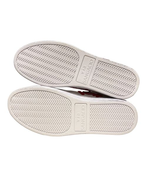 Sangacio（サンガッチョ）Sangacio (サンガッチョ) Jean Michel Basquiat (ジャンミシェルバスキア) アートデザインレザーローカットスニーカー ホワイト サイズ:US8.5の古着・服飾アイテム