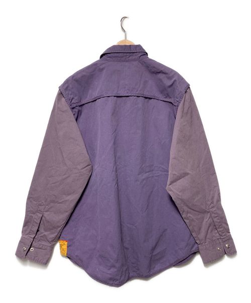 DIESEL（ディーゼル）DIESEL (ディーゼル) パッチポケットショルダーパイピングシャツジャケット パープル サイズ:XLの古着・服飾アイテム