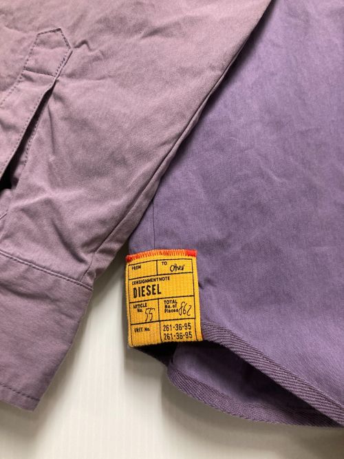 DIESEL（ディーゼル）DIESEL (ディーゼル) パッチポケットショルダーパイピングシャツジャケット パープル サイズ:XLの古着・服飾アイテム
