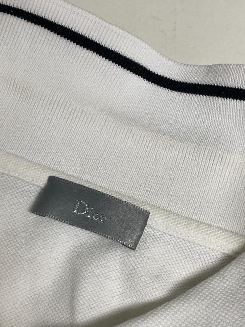DIOR HOMME（ディオール オム）DIOR HOMME (ディオール オム) BEE刺繍鹿の子ポロシャツ ホワイト サイズ:Sの古着・服飾アイテム