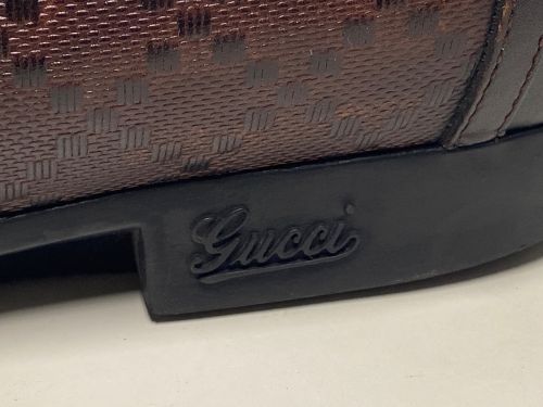 GUCCI（グッチ）GUCCI (グッチ) ディアマンテ レザーコインローファー ブラウン サイズ:6 1/2の古着・服飾アイテム