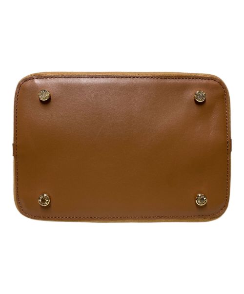 VIOLAd'ORO（ヴィオラドーロ）VIOLAd'ORO (ヴィオラドーロ) レザーコンビキャンバス2WAYショルダーバッグ ブラウンの古着・服飾アイテム