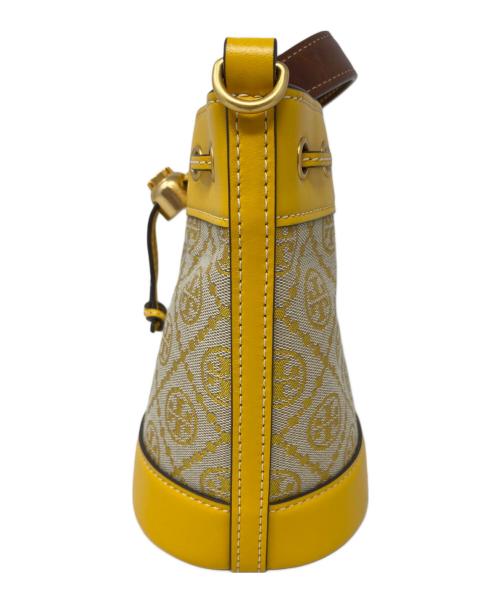TORY BURCH（トリーバーチ）TORY BURCH (トリーバーチ) Tモノグラムジャガードミニバケットバッグ ブラウン×カーキの古着・服飾アイテム