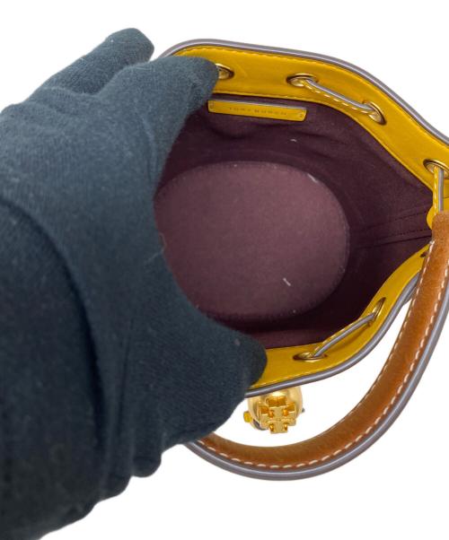 TORY BURCH（トリーバーチ）TORY BURCH (トリーバーチ) Tモノグラムジャガードミニバケットバッグ ブラウン×カーキの古着・服飾アイテム