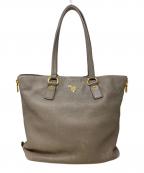 PRADAプラダ）の古着「レザートートバッグ」｜グレー