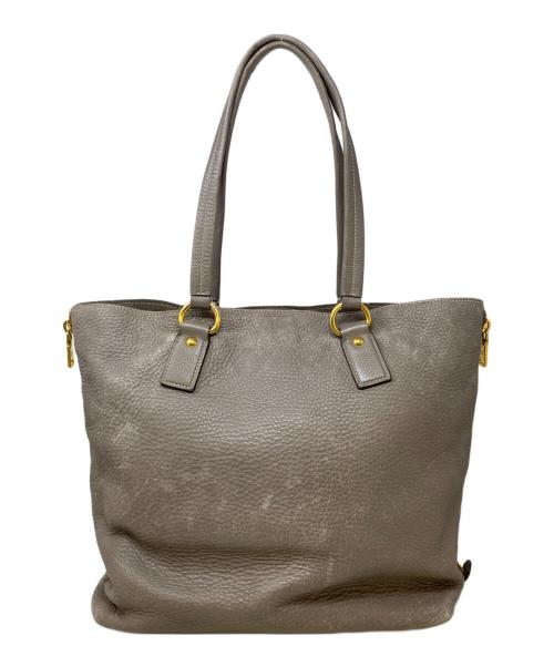 PRADA（プラダ）PRADA (プラダ) レザートートバッグ グレーの古着・服飾アイテム