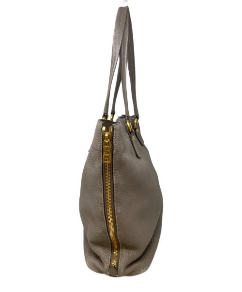 PRADA（プラダ）PRADA (プラダ) レザートートバッグ グレーの古着・服飾アイテム