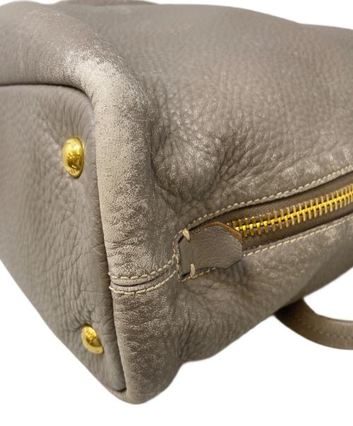 PRADA（プラダ）PRADA (プラダ) レザートートバッグ グレーの古着・服飾アイテム