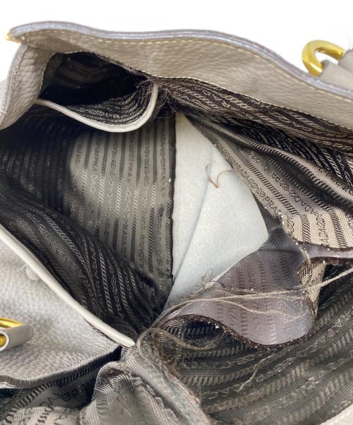 PRADA（プラダ）PRADA (プラダ) レザートートバッグ グレーの古着・服飾アイテム
