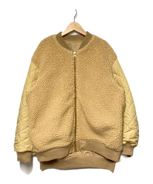 JOHNBULL（ジョンブル）JOHNBULL (ジョンブル) ボアリバーシブルミリタリーMA-1ジャケット ベージュ サイズ:Mの古着・服飾アイテム