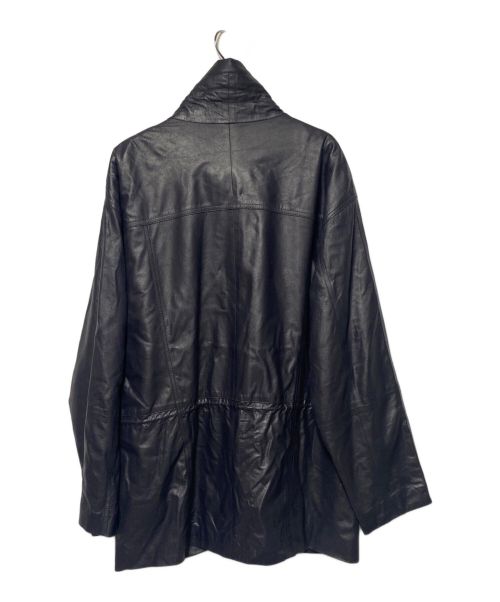 TZT NATURAL（ティーゼットティーナチュラル）TZT NATURAL (ティーゼットティーナチュラル) スタンドカラーレザージャケット ブラック サイズ:3の古着・服飾アイテム