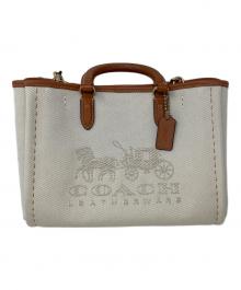 COACH（コーチ）の古着「2WAYバッグ」｜ベージュ×ブラウン
