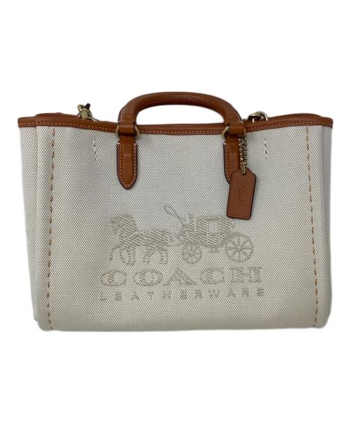 COACH（コーチ）COACH (コーチ) 2WAYバッグ ベージュ×ブラウンの古着・服飾アイテム