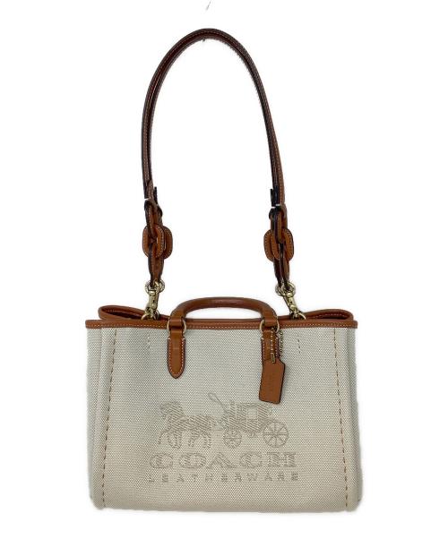 COACH（コーチ）COACH (コーチ) 2WAYバッグ ベージュ×ブラウンの古着・服飾アイテム