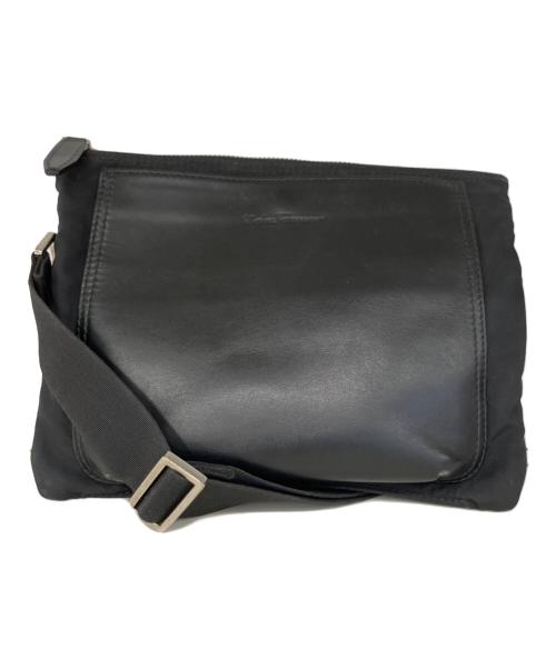 Salvatore Ferragamo（サルヴァトーレ フェラガモ）Salvatore Ferragamo (サルヴァトーレ フェラガモ) レザーショルダーバッグ ブラックの古着・服飾アイテム
