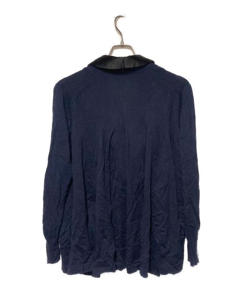 sacai（サカイ）sacai (サカイ) タキシードショールカラー バックフレアニットカーディガン ネイビー×ブラック サイズ:1の古着・服飾アイテム