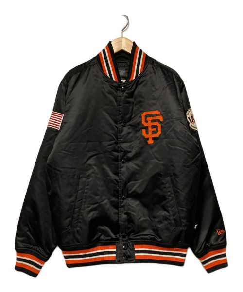 FTC（エフティーシー）FTC (エフティーシー) SAN FRANCISCO GIANTS (サンフランシスコジャイアンツ) New Era (ニューエラ) SF NYLON VARSITY JACKET / ナイロンスタジャン ブラック サイズ:Sの古着・服飾アイテム