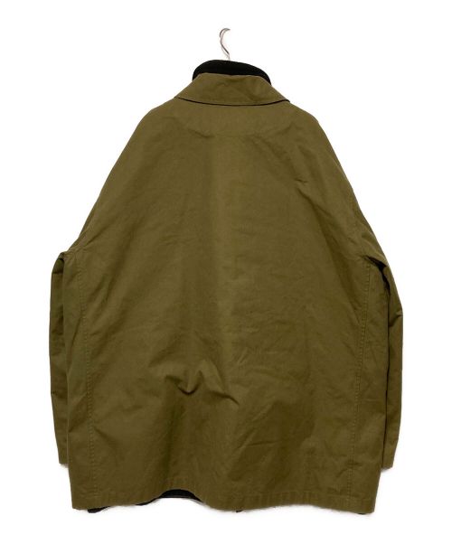 BALENCIAGA（バレンシアガ）BALENCIAGA (バレンシアガ) フリースレイヤードオーバーサイズステンカラーコート オリーブ×ブラック サイズ:48の古着・服飾アイテム