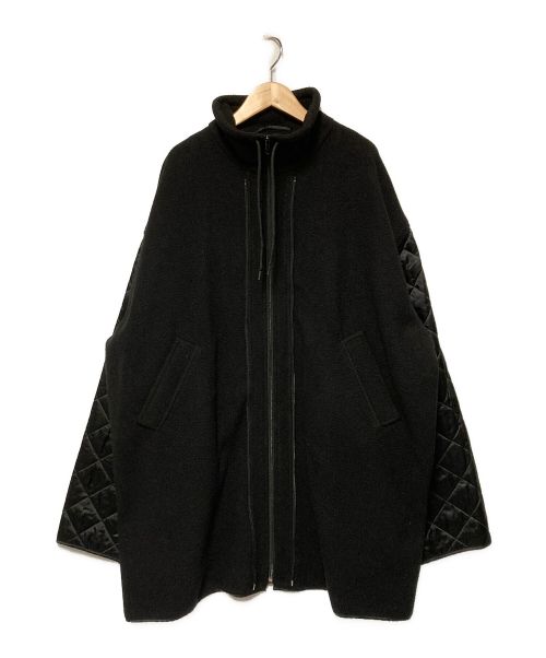 BALENCIAGA（バレンシアガ）BALENCIAGA (バレンシアガ) フリースレイヤードオーバーサイズステンカラーコート オリーブ×ブラック サイズ:48の古着・服飾アイテム
