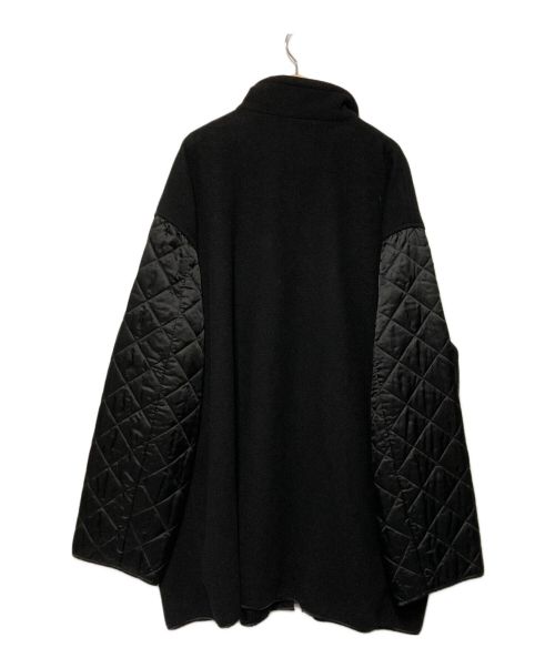 BALENCIAGA（バレンシアガ）BALENCIAGA (バレンシアガ) フリースレイヤードオーバーサイズステンカラーコート オリーブ×ブラック サイズ:48の古着・服飾アイテム