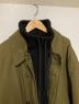 中古・古着 BALENCIAGA (バレンシアガ) フリースレイヤードオーバーサイズステンカラーコート オリーブ×ブラック サイズ:48：53000円