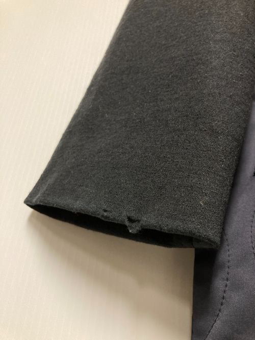 LANVIN en Bleu（ランバンオンブルー）LANVIN en Bleu (ランバンオンブルー) ドッキングキルトノーカラーコート ブラック サイズ:38の古着・服飾アイテム