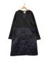 LANVIN en Bleu（ランバンオンブルー）の古着「ドッキングキルトノーカラーコート」｜ブラック