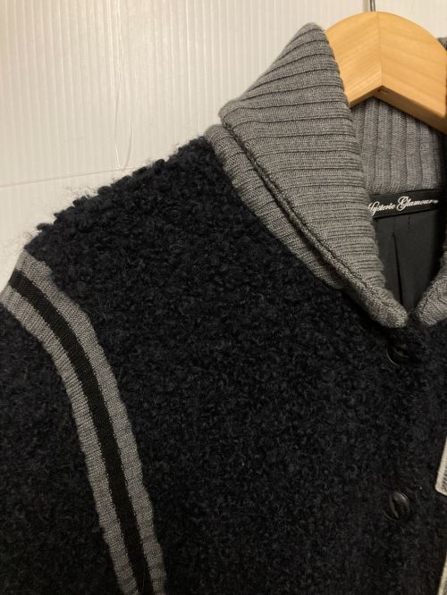 Hysteric Glamour（ヒステリックグラマー）Hysteric Glamour (ヒステリックグラマー) アルパカニットスタジャン ブラック×グレー サイズ:Fの古着・服飾アイテム