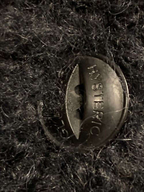 Hysteric Glamour（ヒステリックグラマー）Hysteric Glamour (ヒステリックグラマー) アルパカニットスタジャン ブラック×グレー サイズ:Fの古着・服飾アイテム