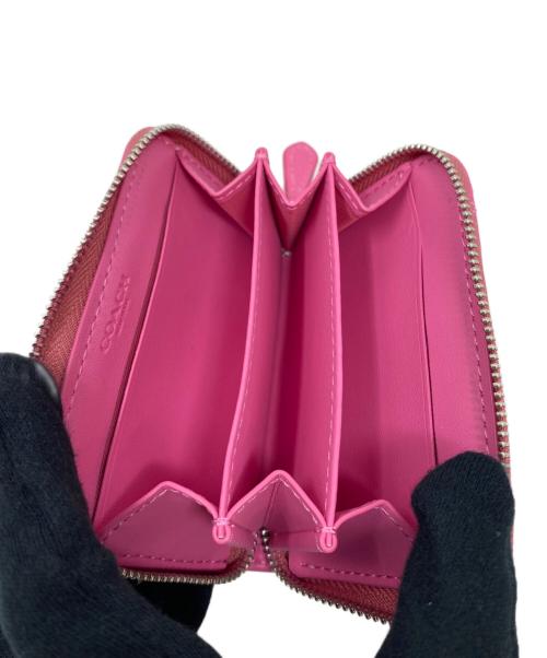 COACH（コーチ）COACH (コーチ) スモール ジップ アラウンド カード ケース ピンクの古着・服飾アイテム