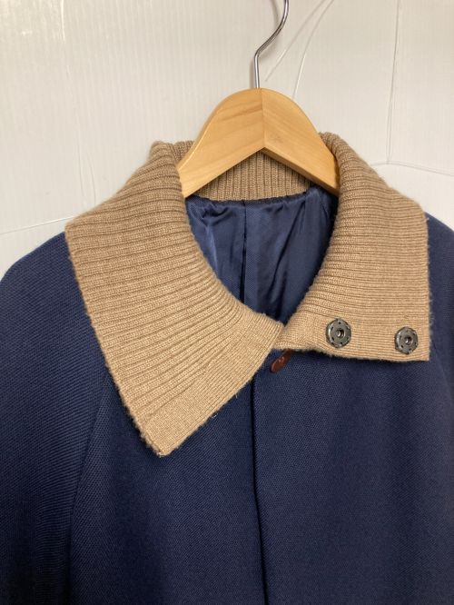 UNDERCOVER（アンダーカバー）UNDERCOVER (アンダーカバー) ニット切替スタンドカラーコート ネイビー×ベージュ サイズ:1の古着・服飾アイテム