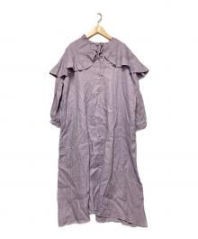 Samansa Mos2（サマンサモスモス）の古着「リネンケープ付ワンピース」｜パープル