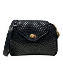 BALLY（バリー）の古着「VINTAGE BALLY BAG / キルティングレザーショルダーバッグ」｜ブラック